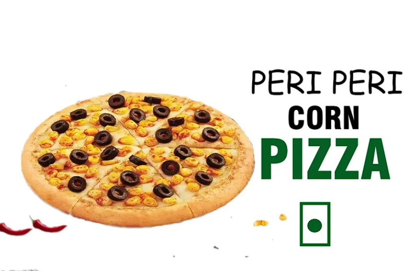 Peri Peri Corn Pizza(Corn With Peri-Peri Coating/Black Olive/Red Paprika)