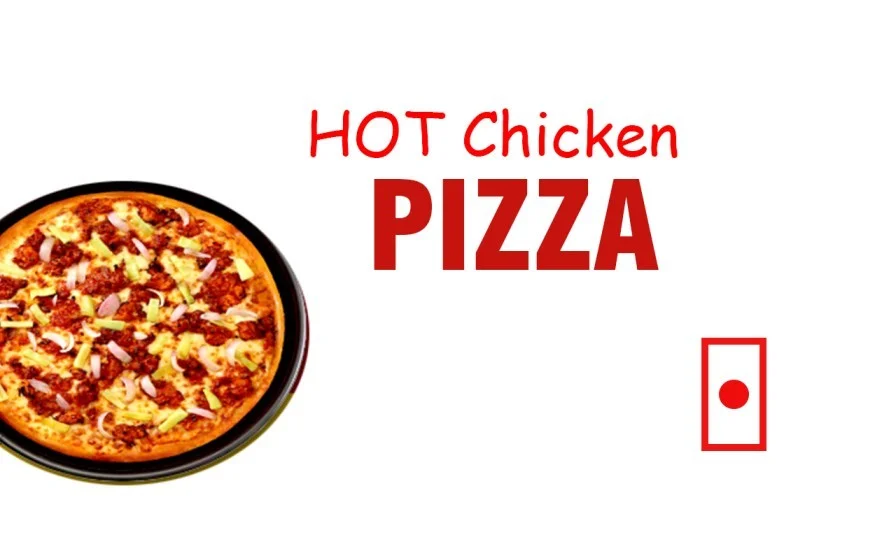 Hot Chicken Pizza(green cap./onion/hot chicken cubes)