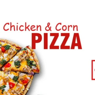 Chicken and Corn Pizza(spicy blend chicken with cheese and topping)